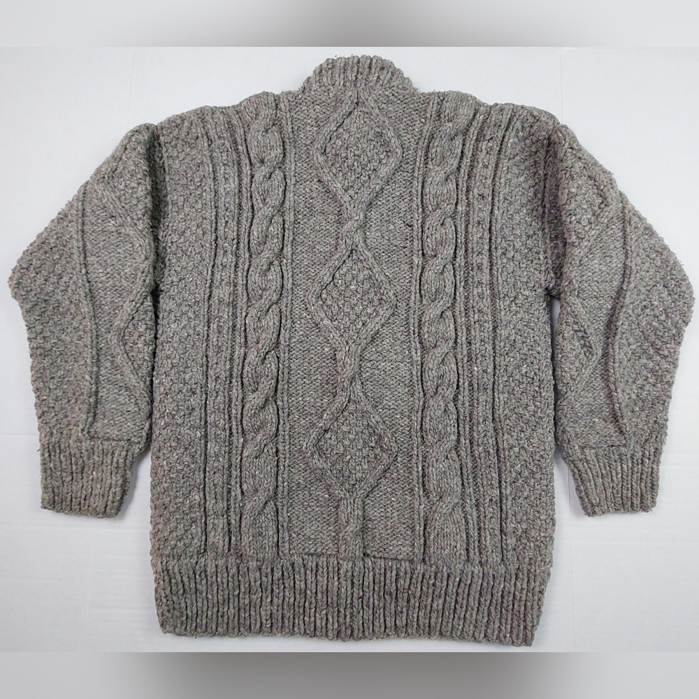 Vtg Sue Dille Designs Sweater Womens Gray Ecuadorian 100% Handspun Wool Button View 2